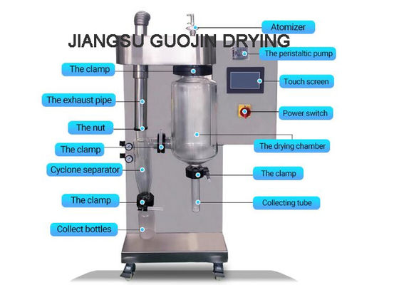 Pengering Semprot Laboratorium Serbuk Sayuran Terkecil 3KW 2L