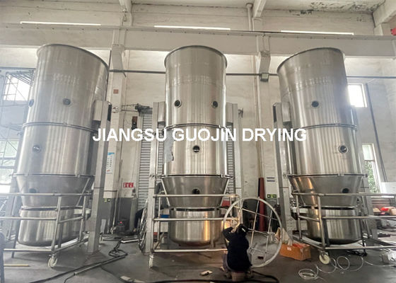 750kg Kapasitas Fluid Bed Granulator dengan 45 KW kekuatan kipas untuk granulasi yang efektif dari berbagai bahan