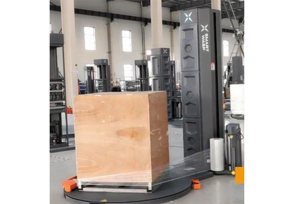 Mesin Pembungkus Pallet Otomatis Dengan Sistem Remote Control Cut Clamp Film